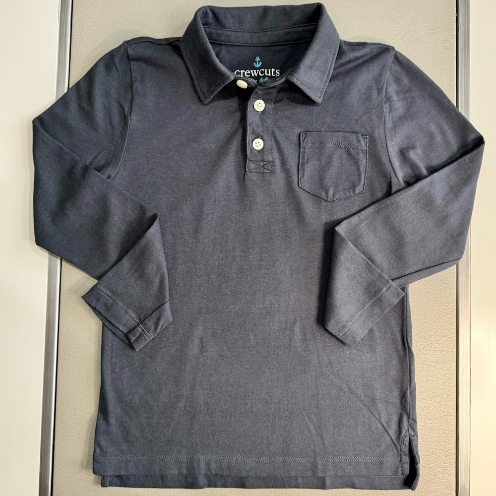 J.Crew™ Kids' Long Sleeve Polo Shirt | 100% Cotton | Size T4-5